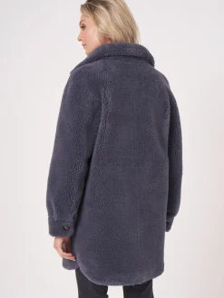Mittellanger Faux Shearling Mäntel Mit Wendefunktion