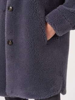 Mittellanger Faux Shearling Mäntel Mit Wendefunktion