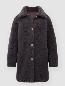 Mittellanger Faux Shearling Mäntel Mit Wendefunktion