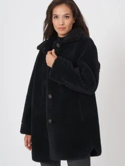 Mittellanger Faux Shearling Mäntel Mit Wendefunktion