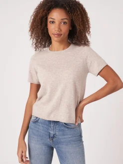 Nahtlos Gestricktes T-Shirt Aus Bio-Kaschmir