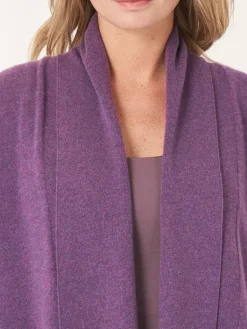 Offene Kaschmir-Strickjacke Mit Schalkragen Und Taschen