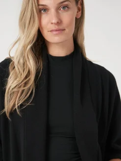 Offene Kaschmir-Strickjacke Mit Schalkragen Und Taschen