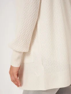 Offene Strickjacke Aus Bio-Kaschmir Mit Feinem Zopfstrickmuster