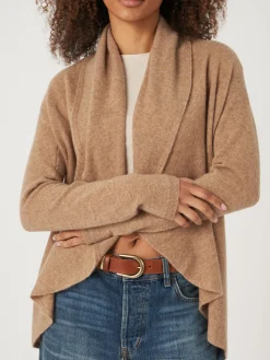 Offene Strickjacke Mit Schalkragen Aus Bio-Kaschmir