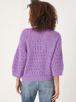Offener Ajour-Strickpulli