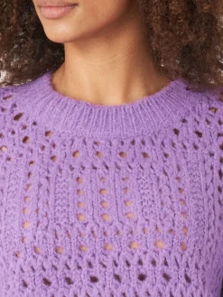 Offener Ajour-Strickpulli
