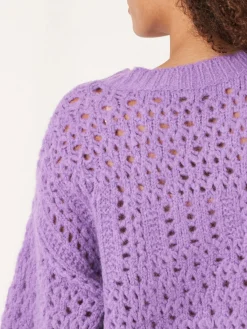 Offener Ajour-Strickpulli