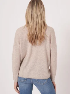 Oversized Bio-Kaschmir-Pullover Mit V-Ausschnitt