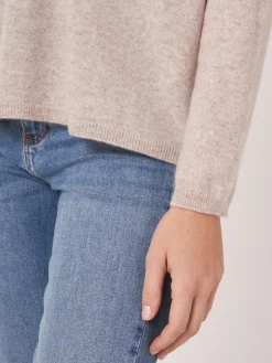Oversized Bio-Kaschmir-Pullover Mit V-Ausschnitt