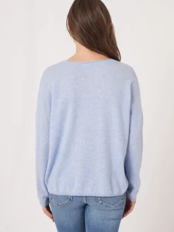 Oversized Bio-Kaschmir-Pullover Mit V-Ausschnitt
