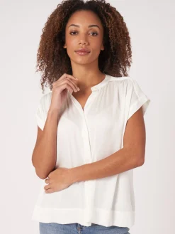 Oversized Geknopftes Blusentop Aus Seide