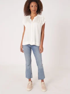 Oversized Geknopftes Blusentop Aus Seide