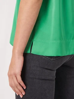 Oversized Geknopftes Blusentop Aus Seide