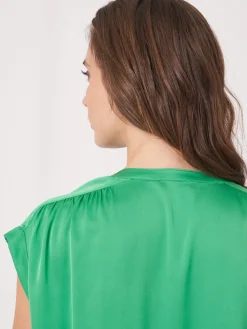Oversized Geknopftes Blusentop Aus Seide