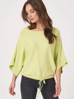 Poncho-Pullover Aus Baumwollmischung Mit Kordelzug