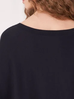 Poncho-Pullover Aus Baumwollmischung Mit Kordelzug