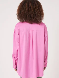 Popeline-Hemdbluse Mit Brusttaschen