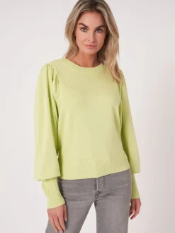 Pullover Aus Baumwollmischung Mit Puffarmeln