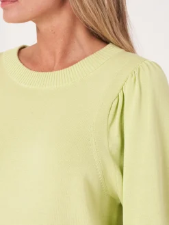 Pullover Aus Baumwollmischung Mit Puffarmeln