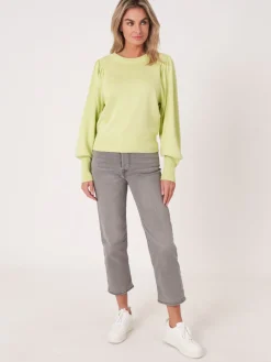 Pullover Aus Baumwollmischung Mit Puffarmeln