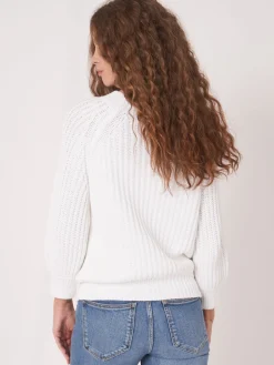 Pullover Aus Größem Rippenstrick Mit Kurzen Puffarmeln