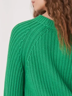 Pullover Aus Größem Rippenstrick Mit Kurzen Puffarmeln