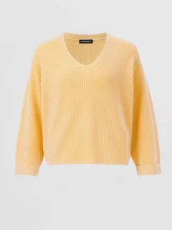 Pullover Aus Kaschmir-Baumwollmischung Mit Feiner Rippstruktur