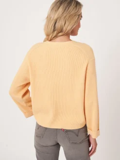 Pullover Aus Kaschmir-Baumwollmischung Mit Feiner Rippstruktur