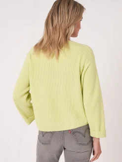Pullover Aus Kaschmir-Baumwollmischung Mit Feiner Rippstruktur