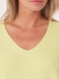 Pullover Aus Kaschmir-Baumwollmischung Mit Feiner Rippstruktur