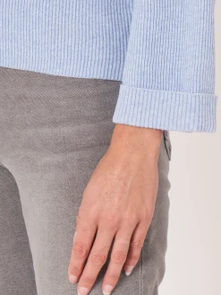 Pullover Aus Kaschmir-Baumwollmischung Mit Feiner Rippstruktur