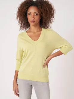 Pullover Aus Kaschmir-Seide Mit Ellbogenarmeln