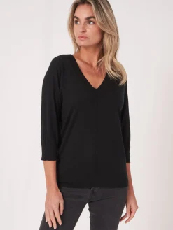 Pullover Aus Kaschmir-Seide Mit Ellbogenarmeln