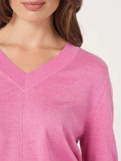Pullover Aus Kaschmir-Seide Mit Ellbogenarmeln
