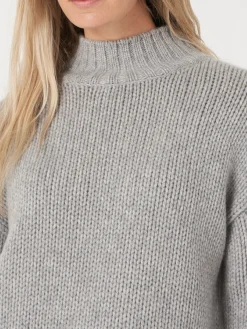 Pullover Mit Stehkragen Mit Geripptem Saum Und Strick-Details