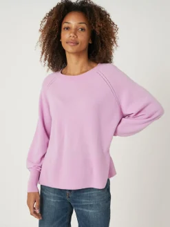 Raglan-Pullover Aus Kaschmir Mit Hochgeripptem Saum Und Seitenschlitz