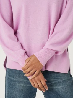 Raglan-Pullover Aus Kaschmir Mit Hochgeripptem Saum Und Seitenschlitz