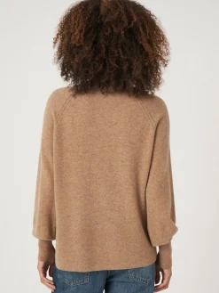 Raglan-Pullover Aus Kaschmir Mit Hochgeripptem Saum Und Seitenschlitz