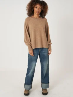 Raglan-Pullover Aus Kaschmir Mit Hochgeripptem Saum Und Seitenschlitz