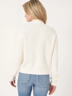 Rippenstrickjacke Mit Polokragen Aus Merinowolle