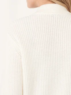 Rippenstrickjacke Mit Polokragen Aus Merinowolle