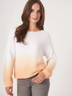 Rippenstrickpullover Aus Reiner Baumwolle Mit Dip-Dye-Druck