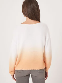 Rippenstrickpullover Aus Reiner Baumwolle Mit Dip-Dye-Druck