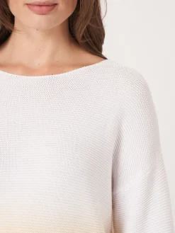 Rippenstrickpullover Aus Reiner Baumwolle Mit Dip-Dye-Druck