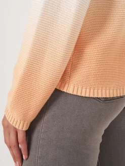 Rippenstrickpullover Aus Reiner Baumwolle Mit Dip-Dye-Druck