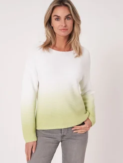 Rippenstrickpullover Aus Reiner Baumwolle Mit Dip-Dye-Druck