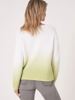Rippenstrickpullover Aus Reiner Baumwolle Mit Dip-Dye-Druck