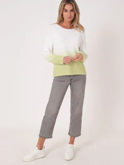 Rippenstrickpullover Aus Reiner Baumwolle Mit Dip-Dye-Druck