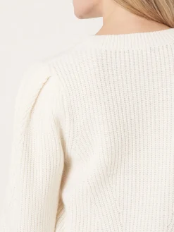 Rippstrick-Pullover Aus Merinowolle Mit Plissierten Schultern